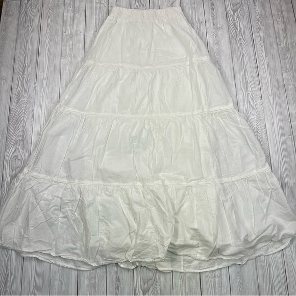 Zara Basic Ladies Skirt White Small Long Maxi Cotton Lined Flared High Rise VGC - Picture 13 of 13